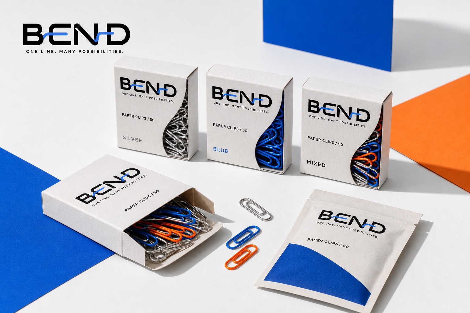 Packaging system — the continuous-line idea becomes a family of product presentations.