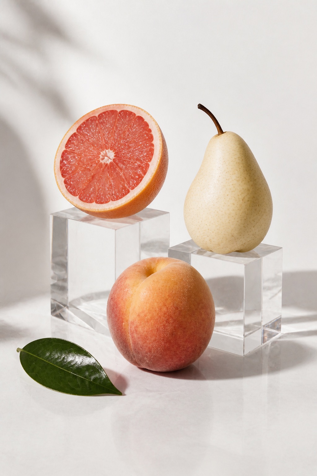 Still-life study — fruit, reflective surfaces and soft colour extend the material language beyond portraiture.